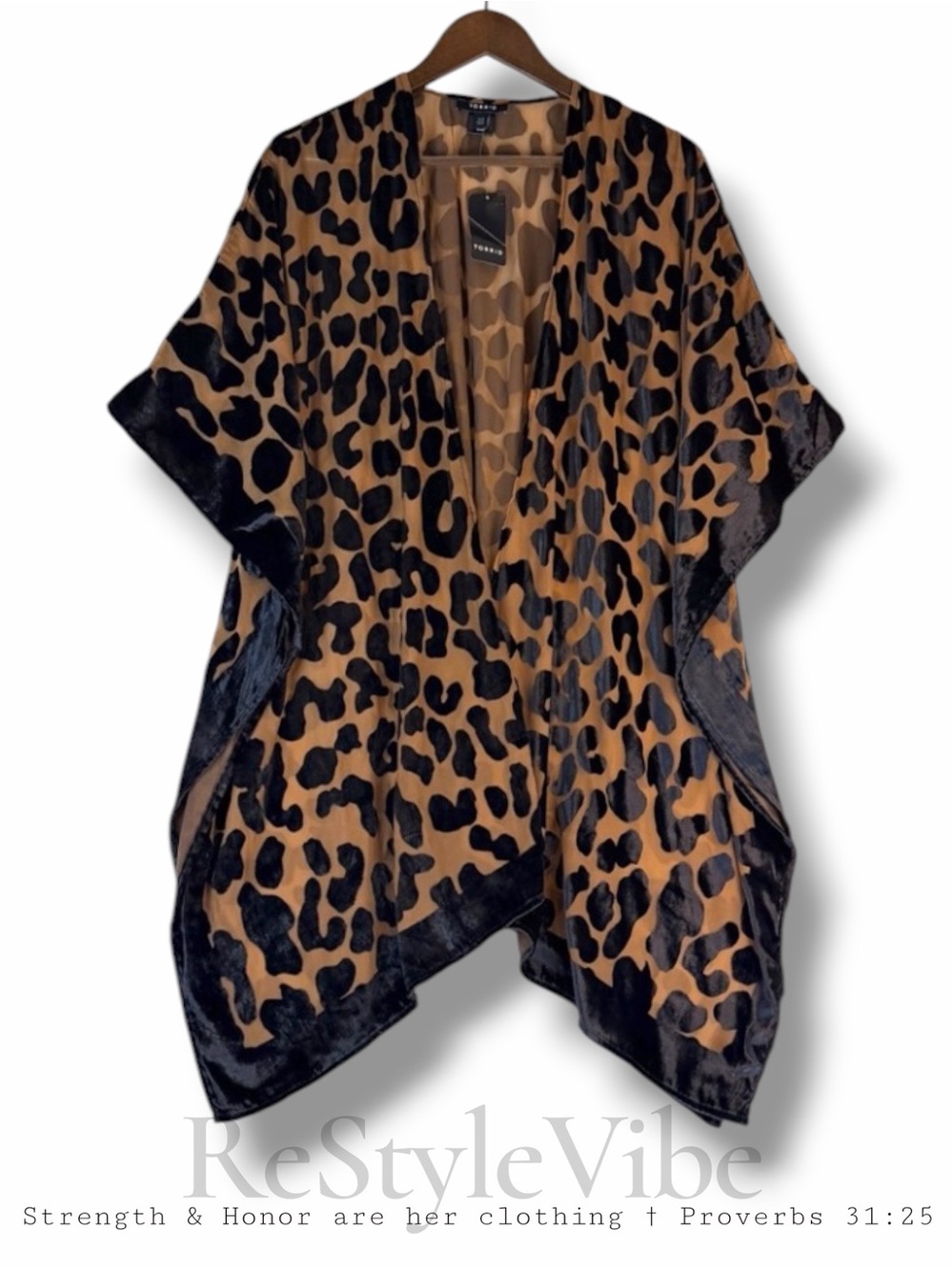TORRID Women’s Size 1/2 Kimono NWT Velvet Leopard Print NEW